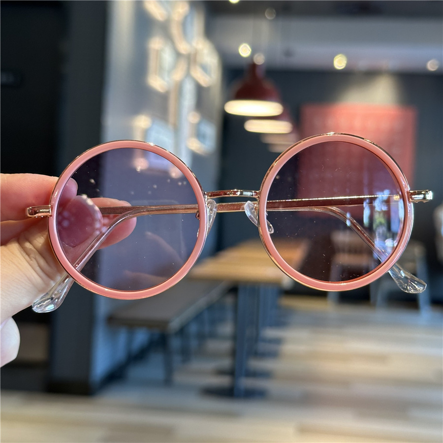 レトロな円枠子供サングラス男女宝写真凹形ファッションサングラス潮クール旅行日焼け止めサングラス
