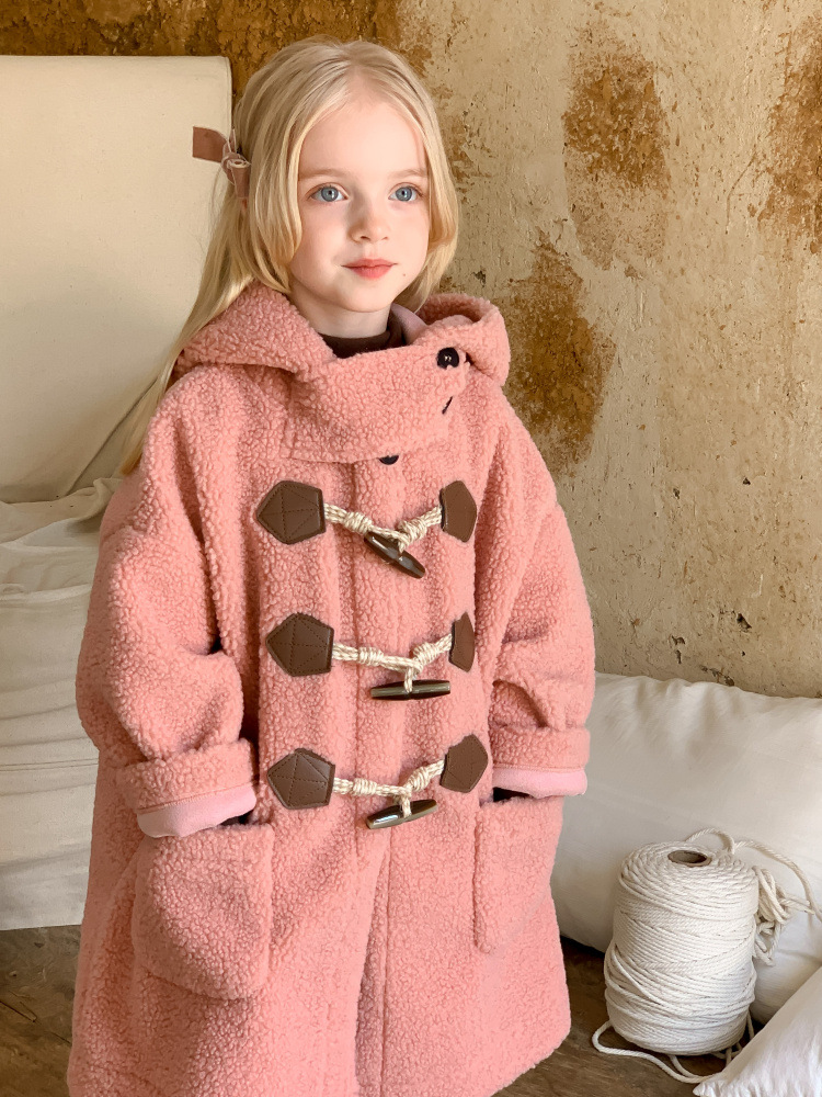 Princess Cute Solid Color Fleece Girls Outerwear display picture 5