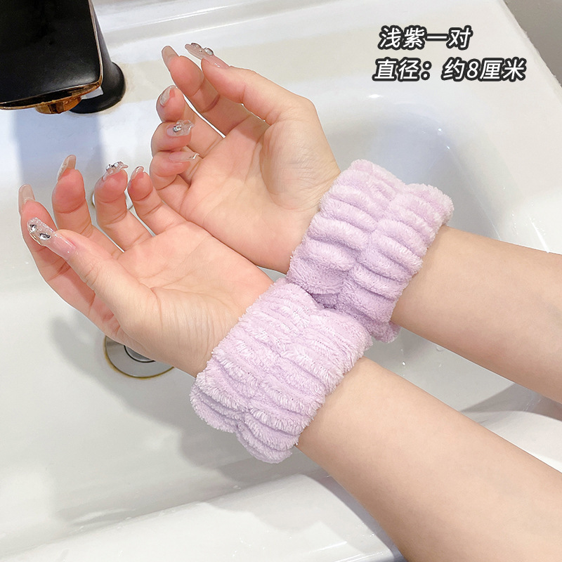 Lavarse la cara cinturón de cabello lindos de peluche para la mujer lavado y máscara especial de agujeros de cabello cinturón de cabello brazalete