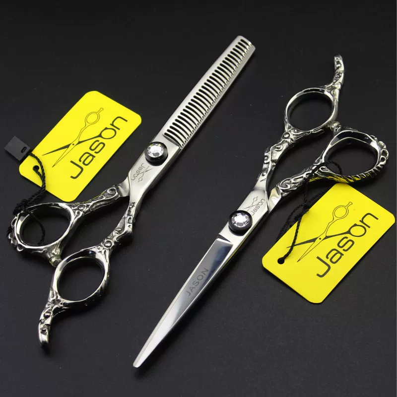 Ножницы для стрижки hair scissors с узором JASON/Jason HE-02, плоские зажимы для волос, зажимы для челки, тонкие зажимы, зубчики зажимов