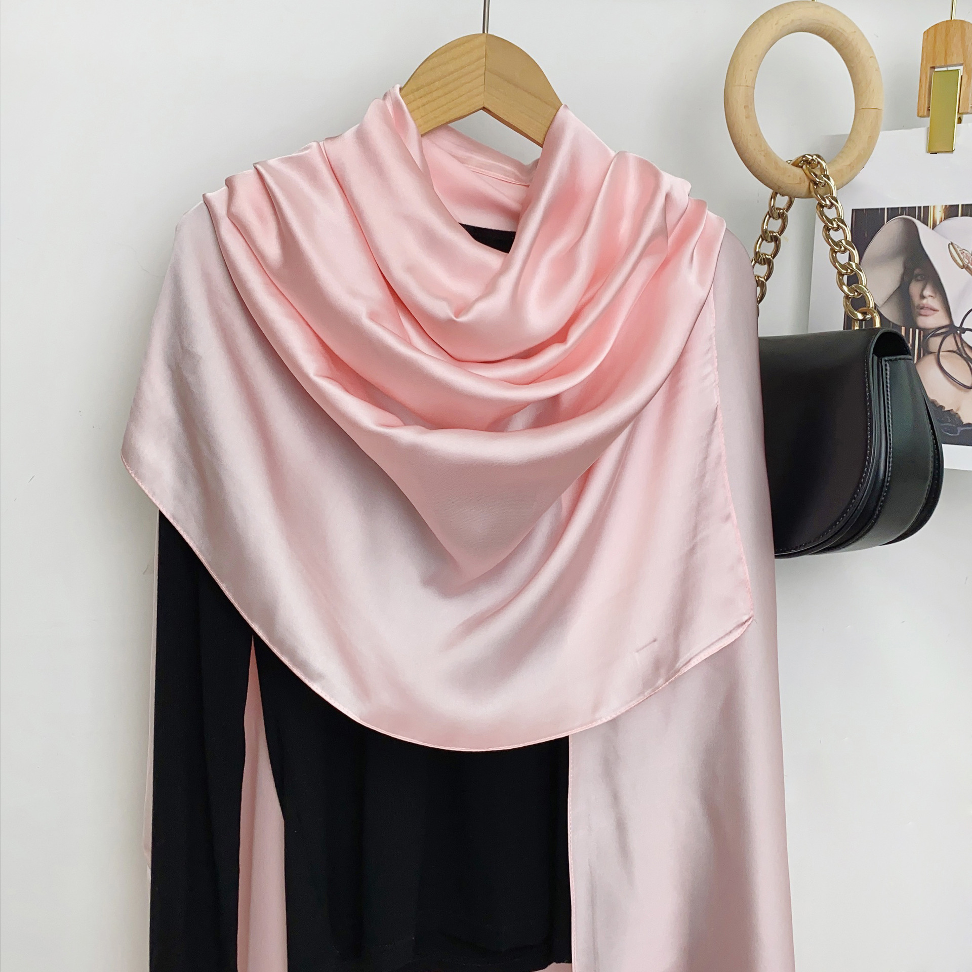 Verano delgada de gran tamaño bufanda desierto viajes protector solar chal estilo étnico bufanda seda artificial color sólido bufanda para las mujeres