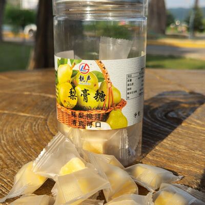 散裝新貨熬制百草梨膏糖梨花糖薄荷味含服片150克獨立小包裝罐裝