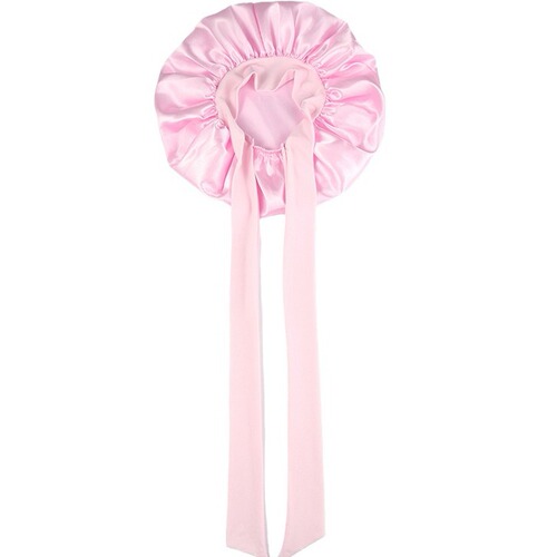 Elastic Band Satin Round Hat Bowknot Western Style Hair Hat Scarf Hat Round Top Hair Protection Hat Wide Brim Sleep Hat