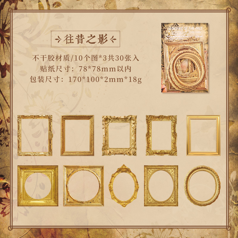 Años de marca adhesiva marcador de fotos pegatinas transfronterizas diy retro marcador de fotos pegatinas decorativas pegatinas de marco de fotos europeas