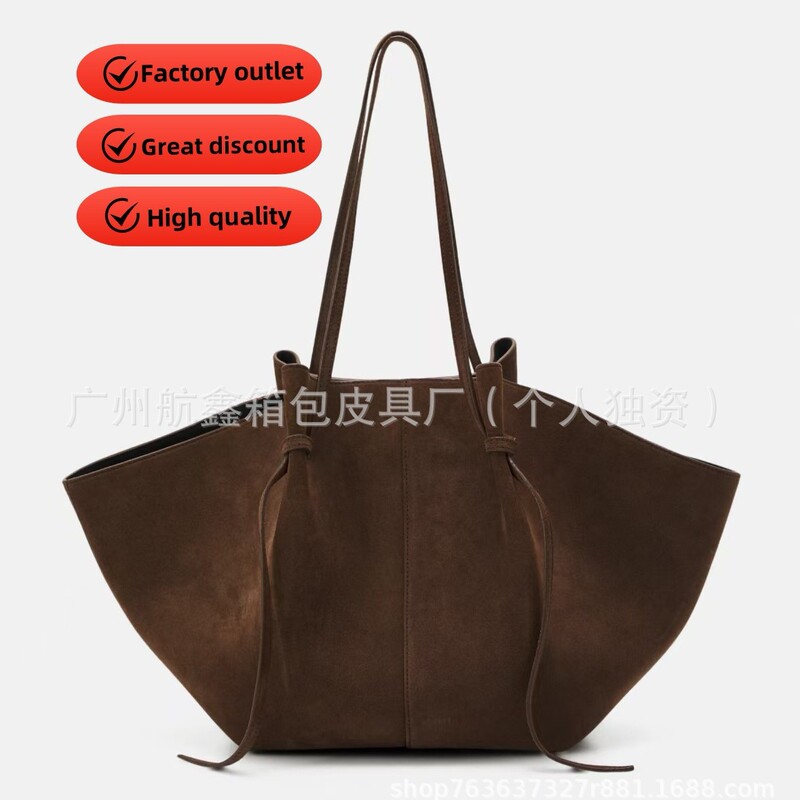 Cross-border Exclusive YUZEFI Ladies Shoulder Bag Frosted Suede Wings Bag Large Capacity Tote Bag