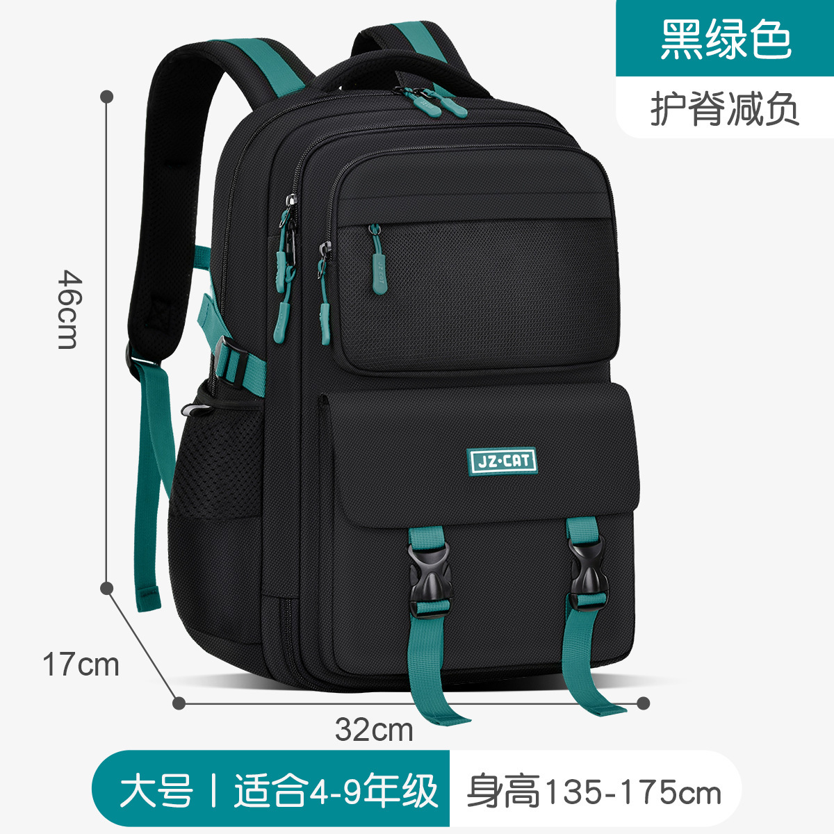 큰 검정 녹색/4-9 학년