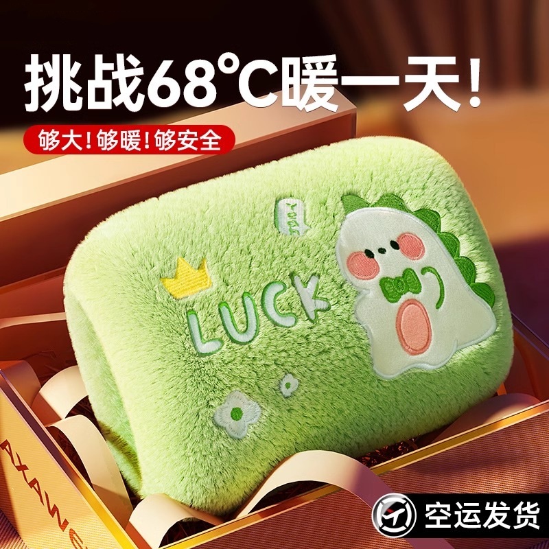 Double-Hand Insertable Electric Hand Warmer Fabric Cover with PVC Water-Filled Warm Bag, Chargeable and Non-Water Hot Pack