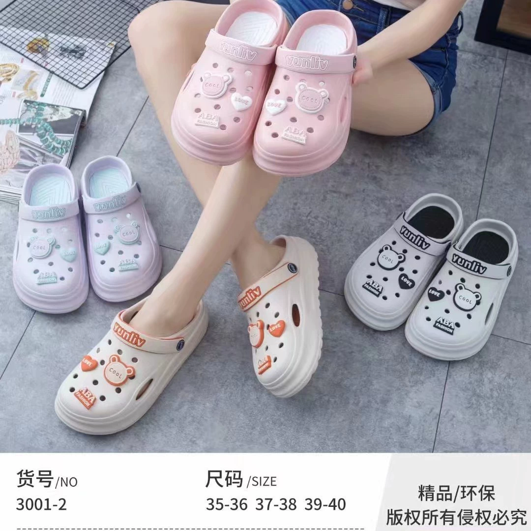 2023 Летняя Новая Милая Мультяшная Пара Садовая Обувь Верхняя Одежда Дышащие Толстые Дно Пляжные Сандалии Баотоу Оптом