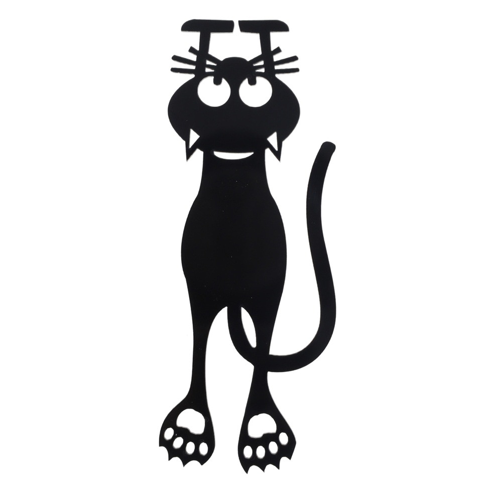 Hollow gatito marcador acrílico creativo gato negro etiqueta libro Tarjeta hueco marcador en stock al por mayor