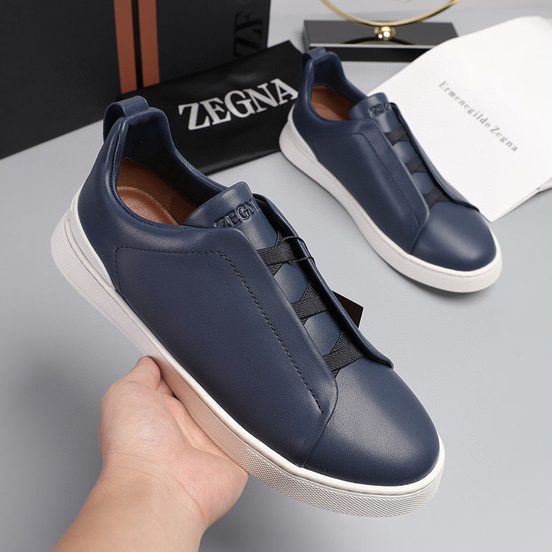 유럽 남성 신발 여름 통기성 게으른 캐주얼 운동화 비즈니스 가죽 트렌디 남성용 다용도 슬립 온 운동화