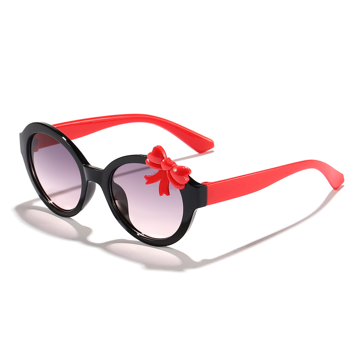 Nuevas gafas de sol transfronterizas de color caramelo con lazo, linda tendencia para bebés, gafas de sol para exteriores con marco redondo de moda