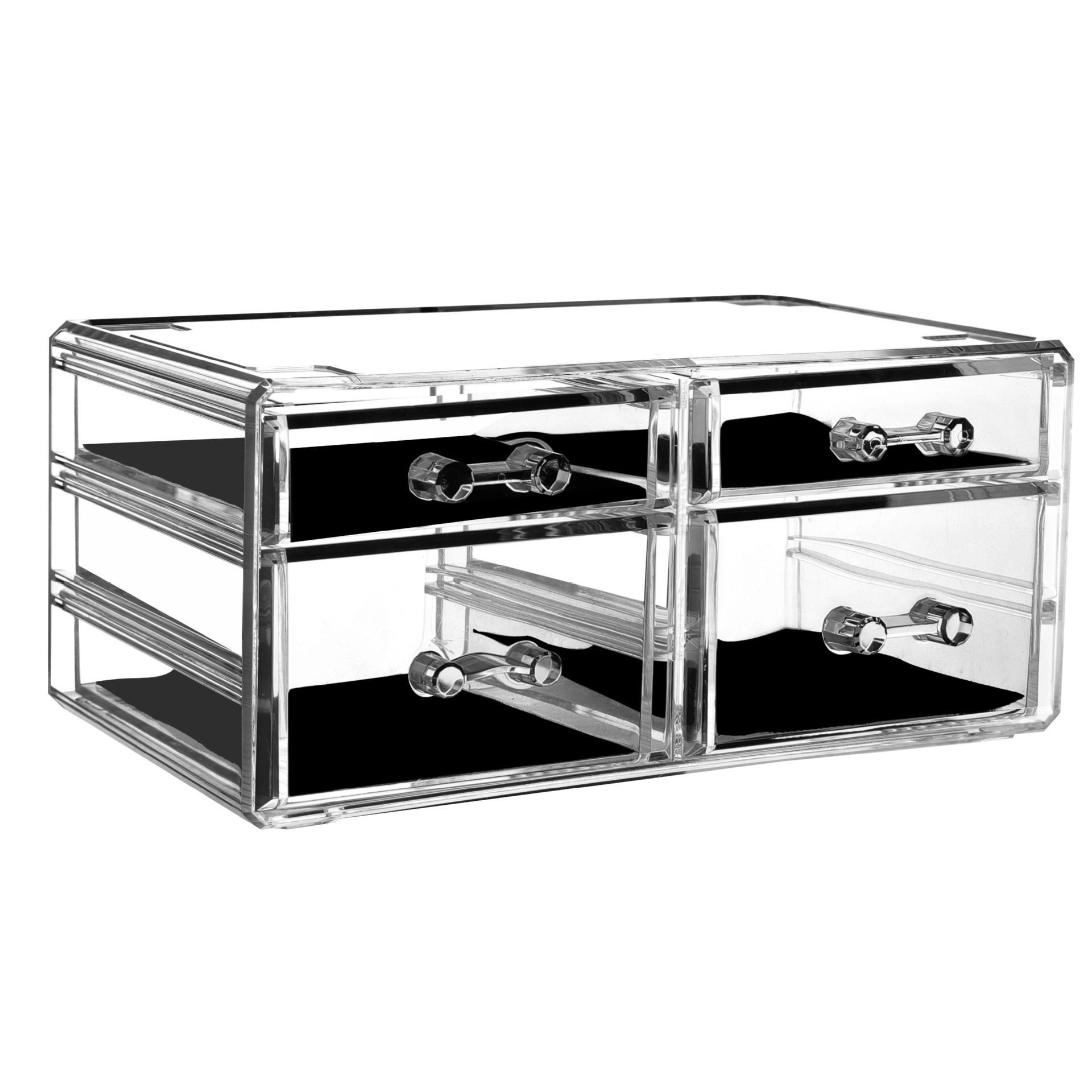 Caja de almacenamiento de cosméticos tipo cajón lujoso acrílico gabinete de almacenamiento de productos de cuidado de la piel con cubierta de gran capacidad estante de escritorio