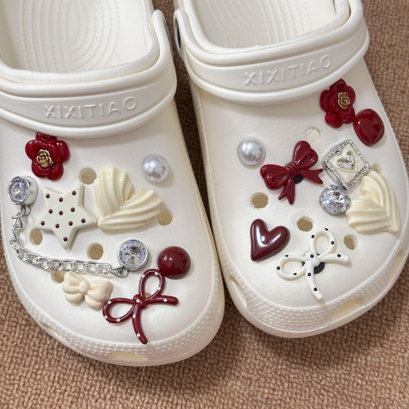 Crocs DIY Accessories Angela Red Series Star Pom-Pom Cherry Detachable Shoe Charms Shoe Decoration Accessories Crocs DIY Accessories Angela Red Series Star Pom-Pom Cherry Detachable Shoe Charms Shoe Decoration Accessories