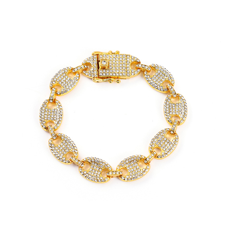 Diamond Coffee Bean Bracelet For Men Cuban Hip Hop Style_voghion.com