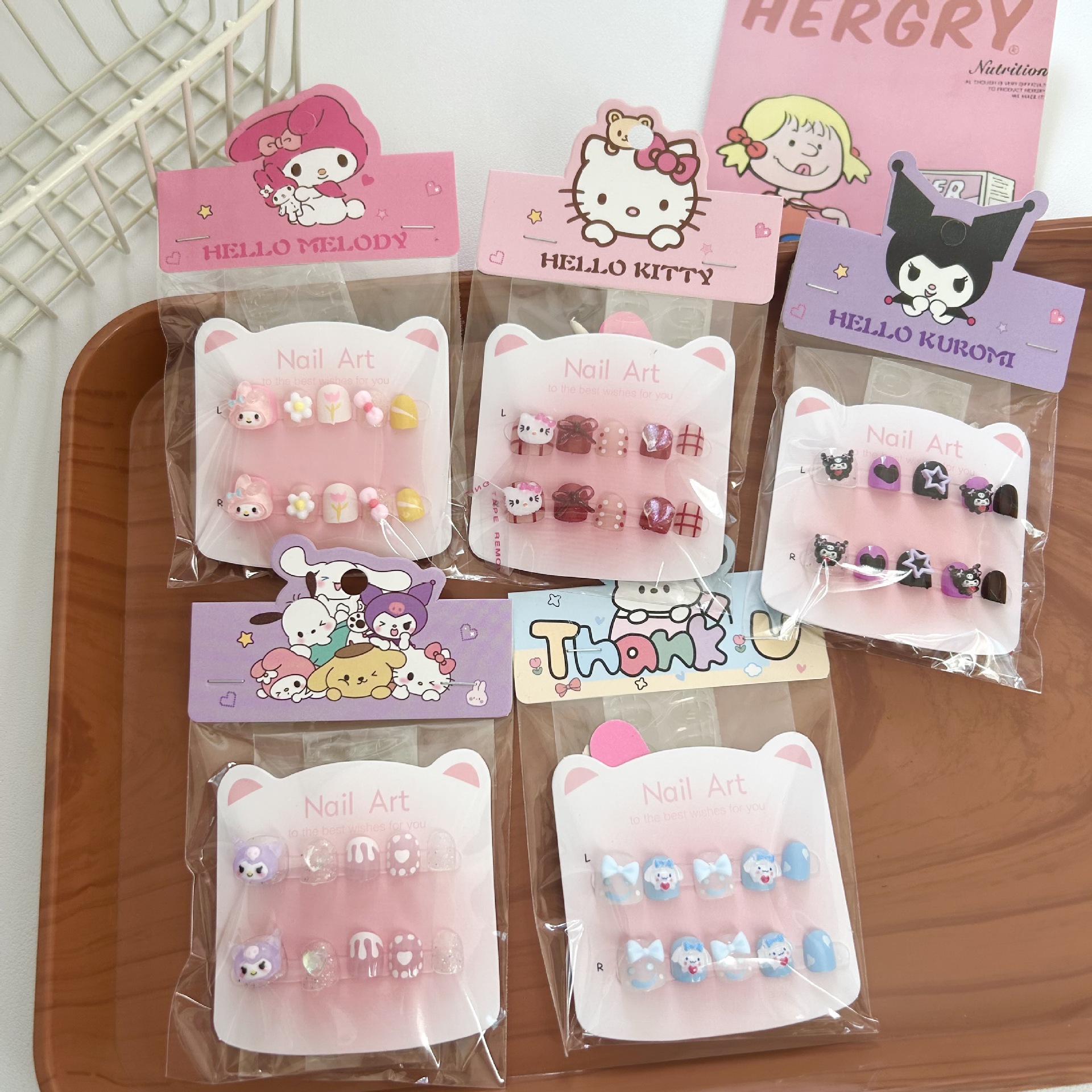 Niños estereoscópicos hechos a mano para usar uñas adorables pegatinas de uñas de dibujos animados para chicas juguetes