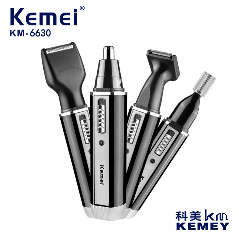 Kimei KM-6630 для ремонта волос на носу Электрический многофункциональный бритье для подзарядки бровей 4 в 1 набор для волос на носу