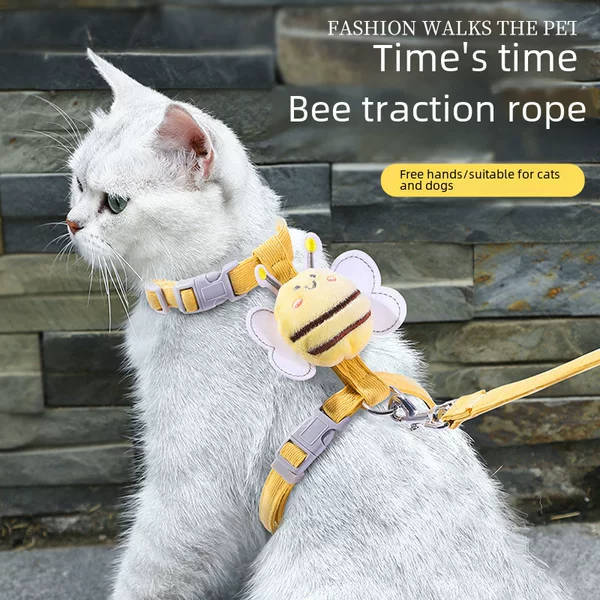 Cat Traction Rope to Prevent Break-Away, Special Cat Leash for Outings, I-Shaped Internet Celebrity Adjustable Chest and Back Cat Leash Factory