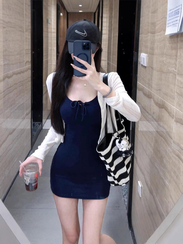 【自家工厂现货】辣妹吊带连衣裙女夏季纯欲修身包臀短裙两件套装|undefined
