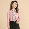 Baizi 2021 autumn new brand women's clothing niche design sense of foreign style top strap Satin Long Sleeve Shirt women