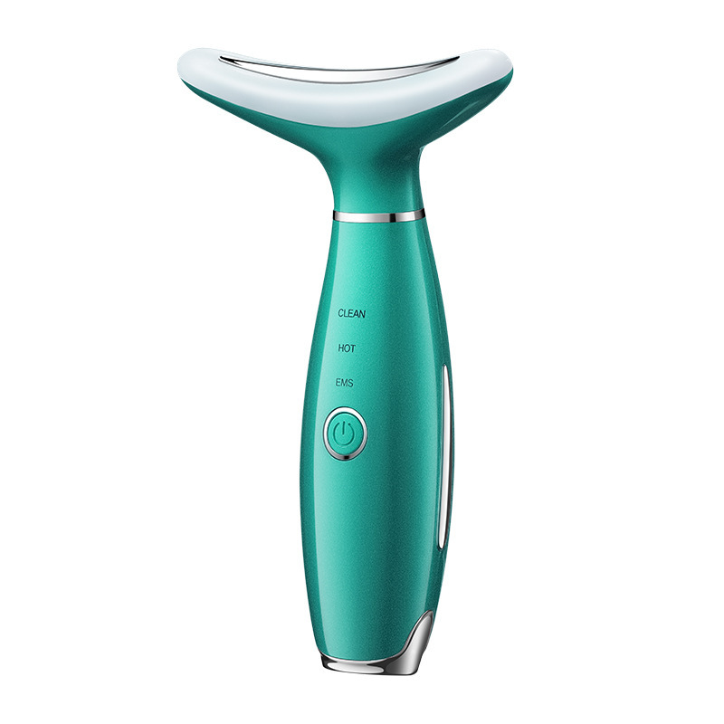 El instrumento de belleza de cuello transfronterizo levanta y aprieta la cara para eliminar el instrumento de belleza tricolor con patrón de decreto. el hogar introduce esencia para masajear la vibración. image 8