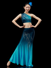 傣族舞蹈演出服裝表演服傣族舞蹈服裝女舞裙孔雀舞魚尾裙藝考服裝