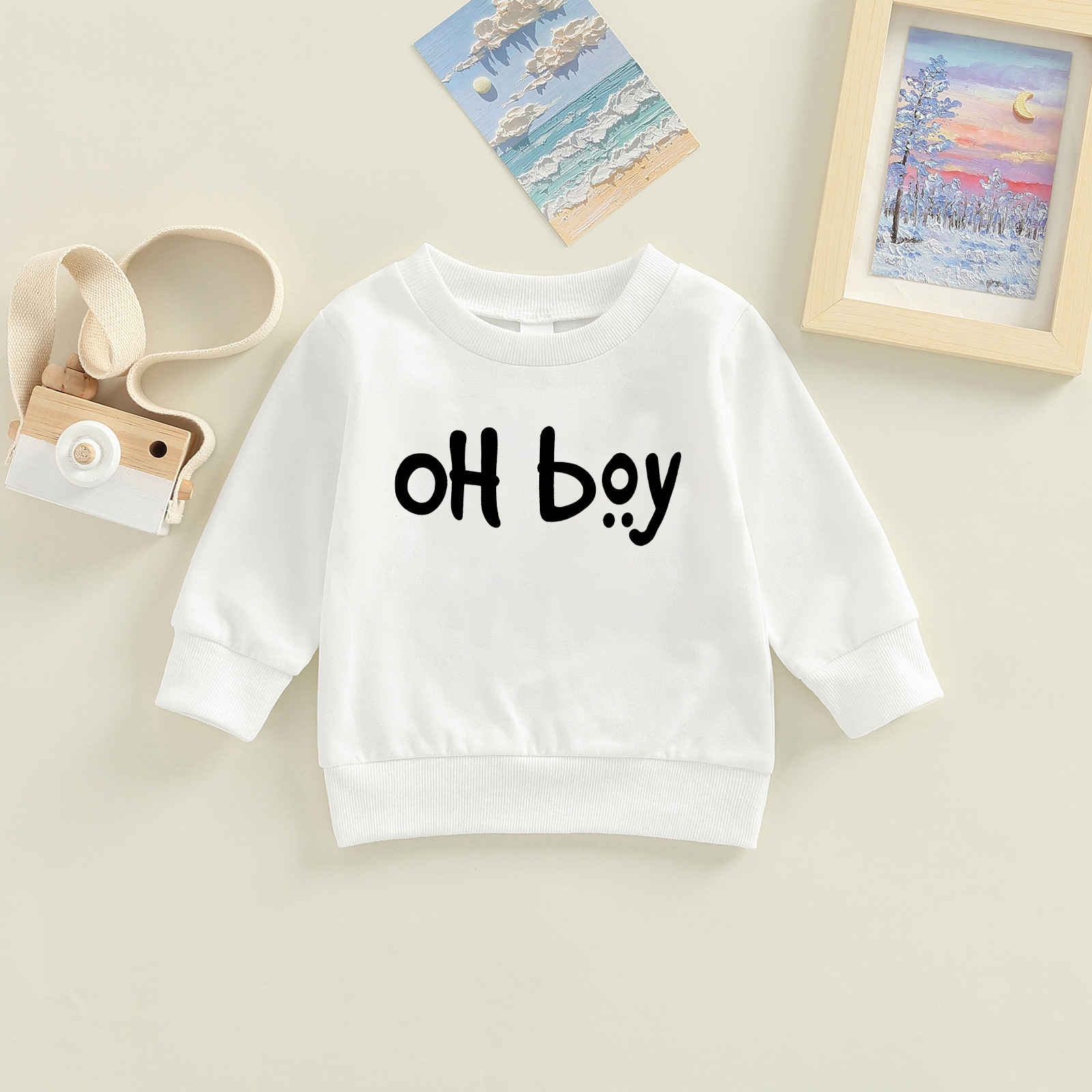 Boy's Baby Small Child Sweatshirt Spring and Autumn Season Autumn Clothing Children's Hoodie Western Style Trendy Letter Top