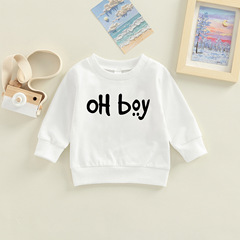 Boy's Baby Small Child Sweatshirt Spring and Autumn Season Autumn Clothing Children's Hoodie Western Style Trendy Letter Top