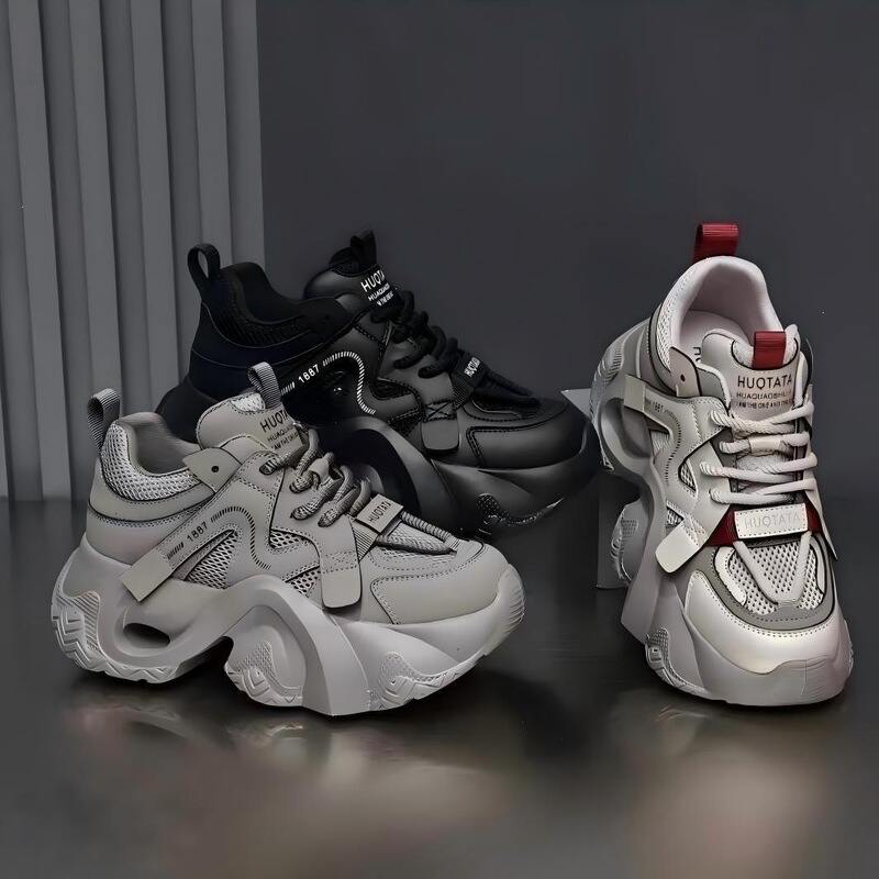 Women's thick-soled dad shoes 2026 spring new model, breathable mesh platform shoes that make feet look smaller, height-increasing sports casual shoes, trendy Women's thick-soled dad shoes 2026 spring new model, breathable mesh platform shoes that make feet look smaller, height-increasing sports casual shoes, trendy