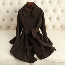 高级感双面羊绒大衣女2025秋冬新款宽松小个子中长款羊毛呢外套女