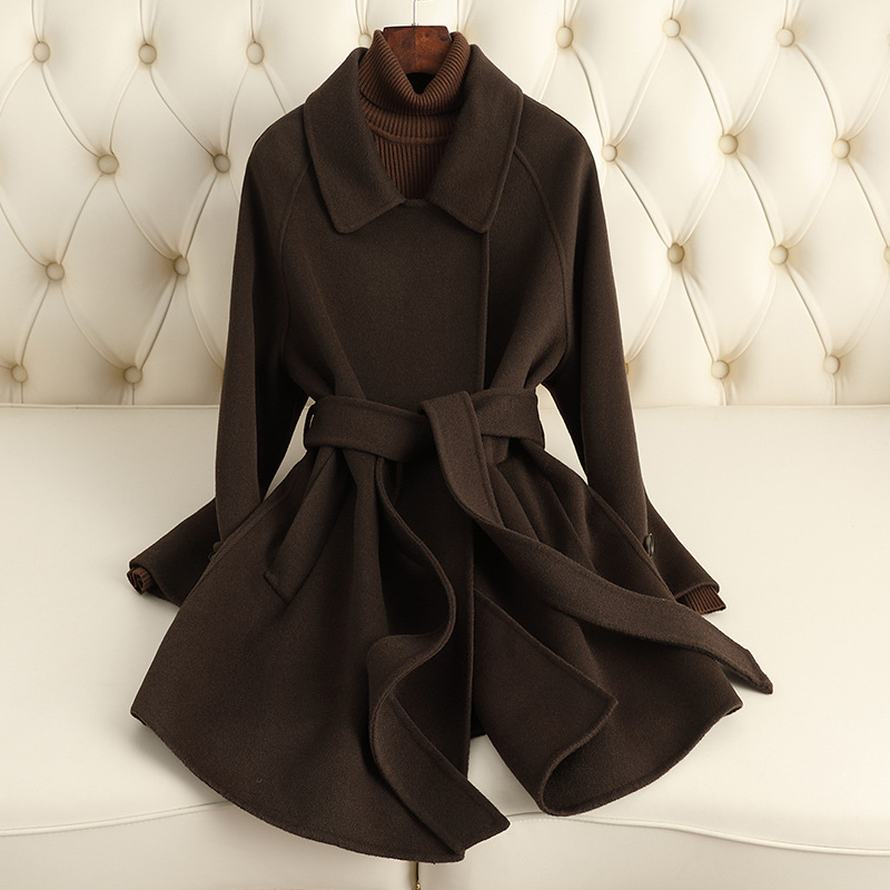 High-End Double-Sided Cashmere Coat for Women 2026 Autumn and Winter New Style Loose-Fitting Mid-Length Woolen Coat for Women High-End Double-Sided Cashmere Coat for Women 2026 Autumn and Winter New Style Loose-Fitting Mid-Length Woolen Coat for Women