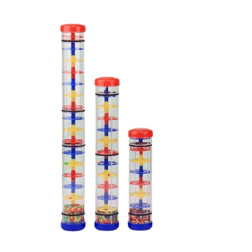 Rain sound tube Orff sand tube hearing training rain sound tube plastic toy hand-cranked rain sound tube rainbow hourglass