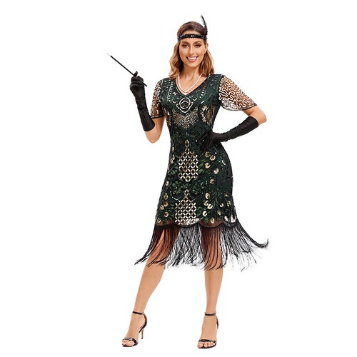 2026 New Product 1920s Gatsby Evening Gown Vintage Party Gathering Glitter Fringe Dress