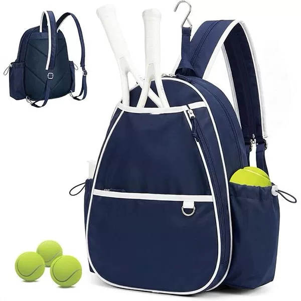 Cross-Border New Model Tennis Bag with Shoulder Strap, Crossbody Backpack, 2 Racket Waterproof Pockets, and Fence Hook Racket Bag Suitable for Use