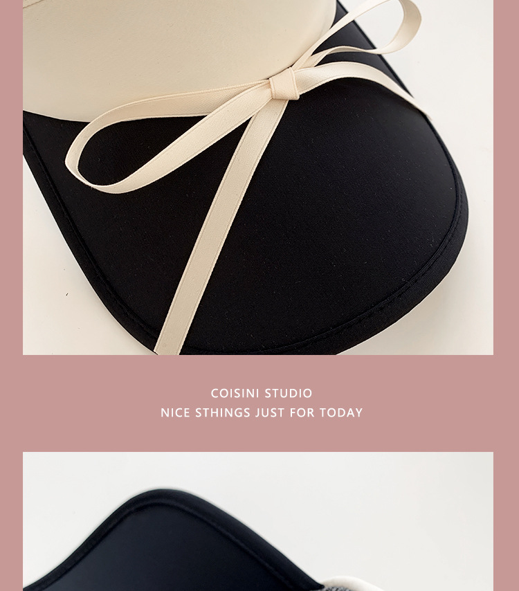 New Sweet Bow Tie with Ice Silk Sunscreen Open Top Hat for Women Summer Sunshade Macaron Color Versatile Big Eaves_voghion.com