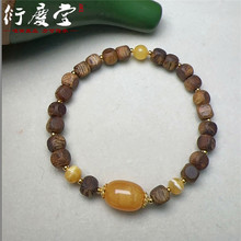 天然正品奇楠沉香方块无相珠原创diy搭配老蜜蜡枣珠文玩沉香手链