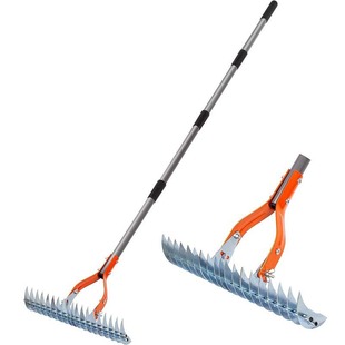 Lawn Thatch Rake Multifunctional Lawn Combing Rake Courtyard Garden Durable Soil Rake Garden Rake