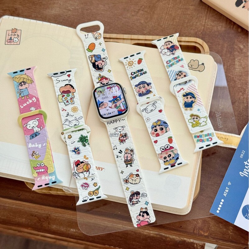 Cartoon Xiaoxin Series Silicone Magnetic Strap Suitable for Iwatchs11987Se Apple Watch Strap for Women 18/20/22mm