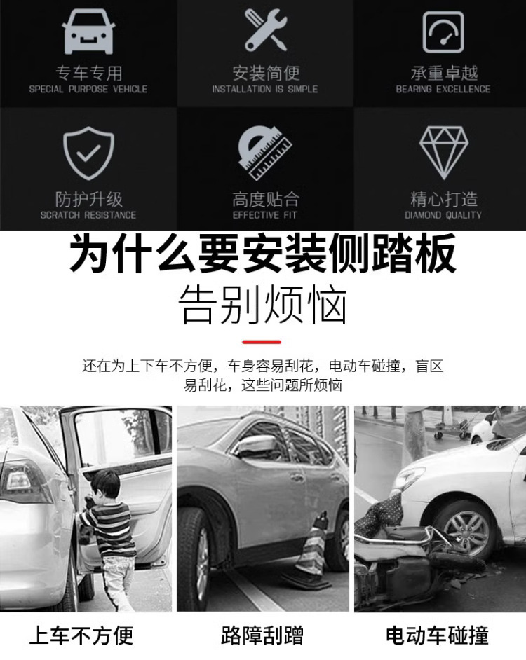 Suitable for Chery Icar03 Foot Pedal Modification, Car Pedal Side Step, Thickened Aluminum Pedal, Jaecoo J6