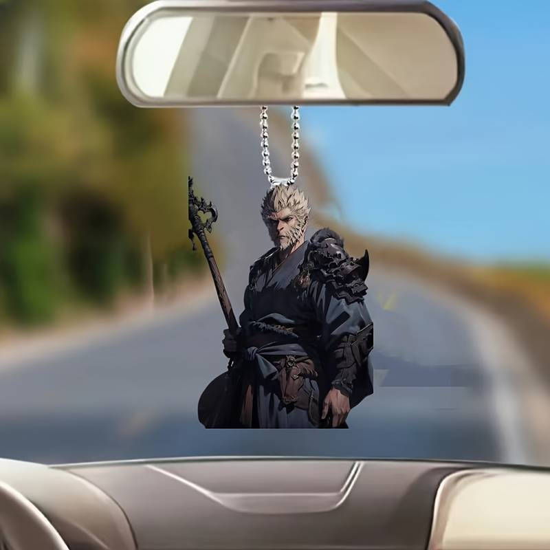 Nuevo mito de Sun Wukong dibujos animados colgante acrílico plano transfronterizo automóvil colgante retrovisor colgante para el hogar image 3