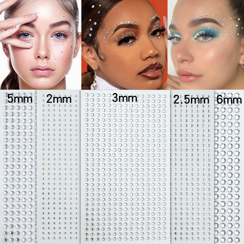 2356810mm Cross-Border Face Diamond Stage Makeup Decorative Diamond Sticker Eyebrow Glitter Diamond Eye Makeup Rhinestone Sticker 2356810mm Cross-Border Face Diamond Stage Makeup Decorative Diamond Sticker Eyebrow Glitter Diamond Eye Makeup Rhinestone Sticker