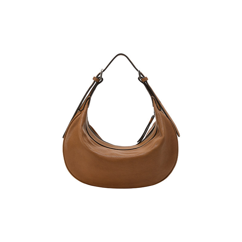 New Hot-Selling Cross-Border Vegetable-Tanned Leather Crescent Hobo Bag Retro Genuine Leather Shoulder Underarm Bag Versatile Crossbody Bag For Women - Thumbnail 8
