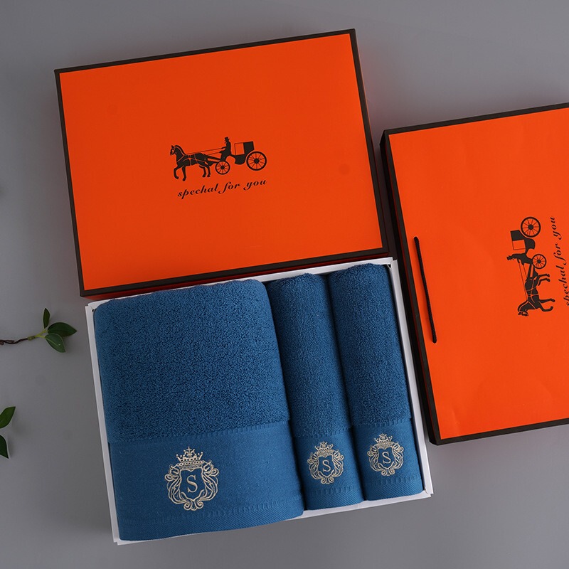 Park Xi Class A Cotton Towel Bath Towel Gift Box 3-Piece Set Advanced Wedding Accompanying Gift Towel Printable LOGO Park Xi Class A Cotton Towel Bath Towel Gift Box 3-Piece Set Advanced Wedding Accompanying Gift Towel Printable LOGO