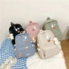 School bag, shoulder bag, capacious cream backpack, Korean style, 2022 collection, high-end, for secondary school, wholesale