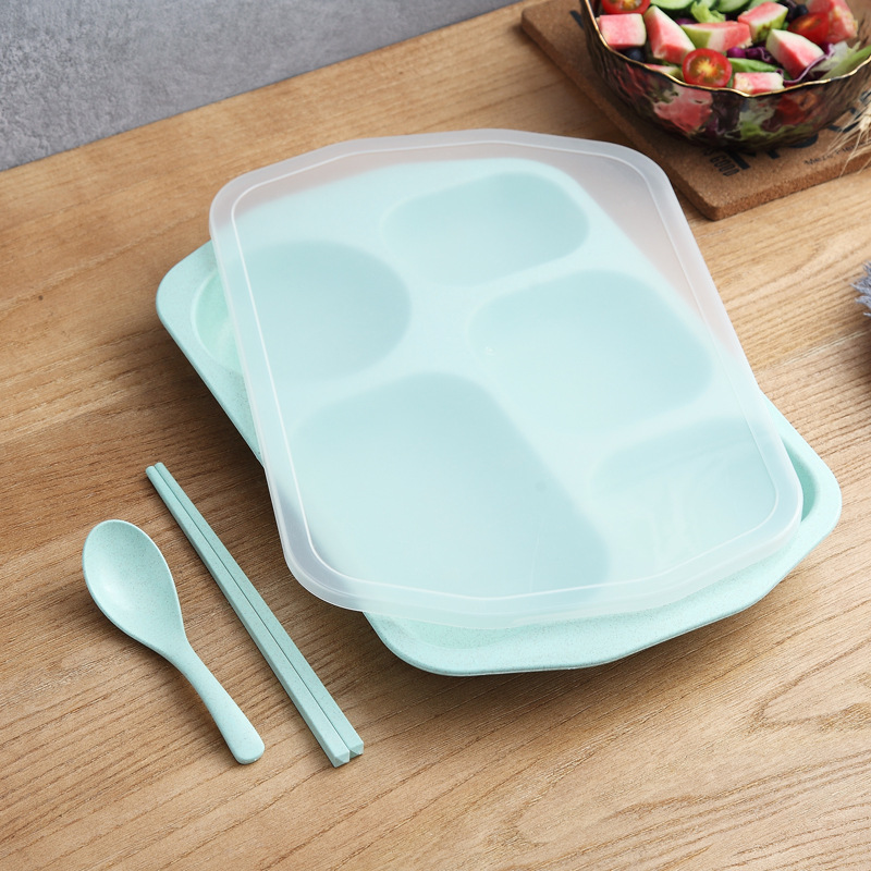 분할 접시 + 젓가락 스푼 [노르딕 그린] + 뚜껑