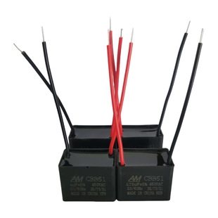Capacitor Black and Red Double Lead Galvanized Copper Wire 3.0Uf3.5Uf4.0Uf4.75Uf Export 400V/450V