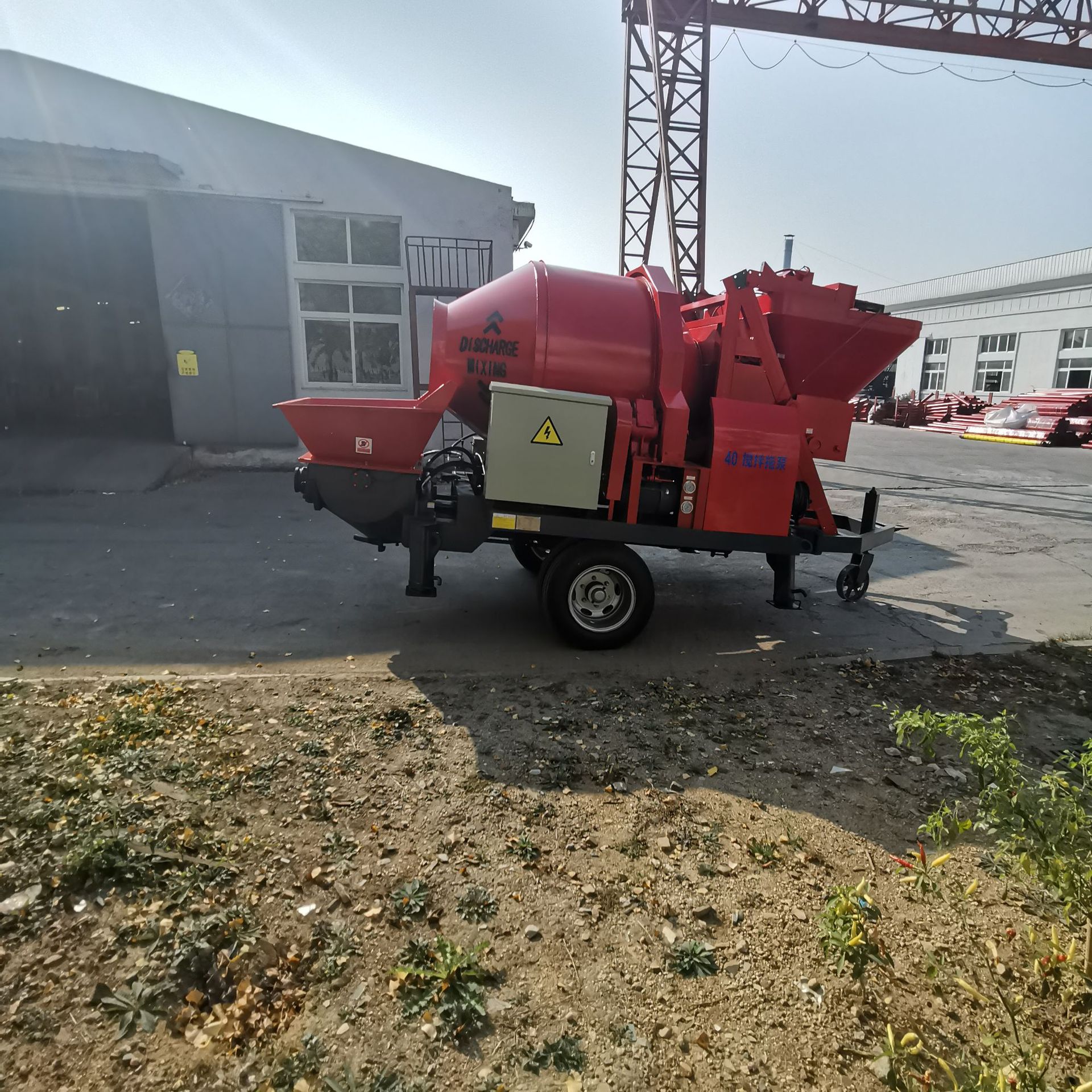 混凝土搅拌输送一体机 450L滚筒容量 一次搅拌0.45m3 搅拌输送泵