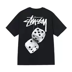 Cross-Border Streetwear Stussy T-Shirt New Print American Street Style Short Sleeve Pure Cotton Tee Summer Unisex Loose Casual