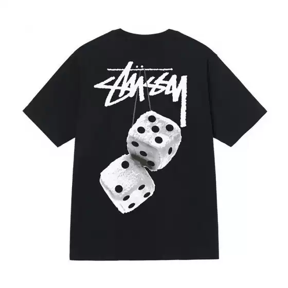 Cross border trendy short sleeved Stusey T-shirt with new printed beauty, short sleeved pure cotton T-shirt for men and women in summer, loose and casual