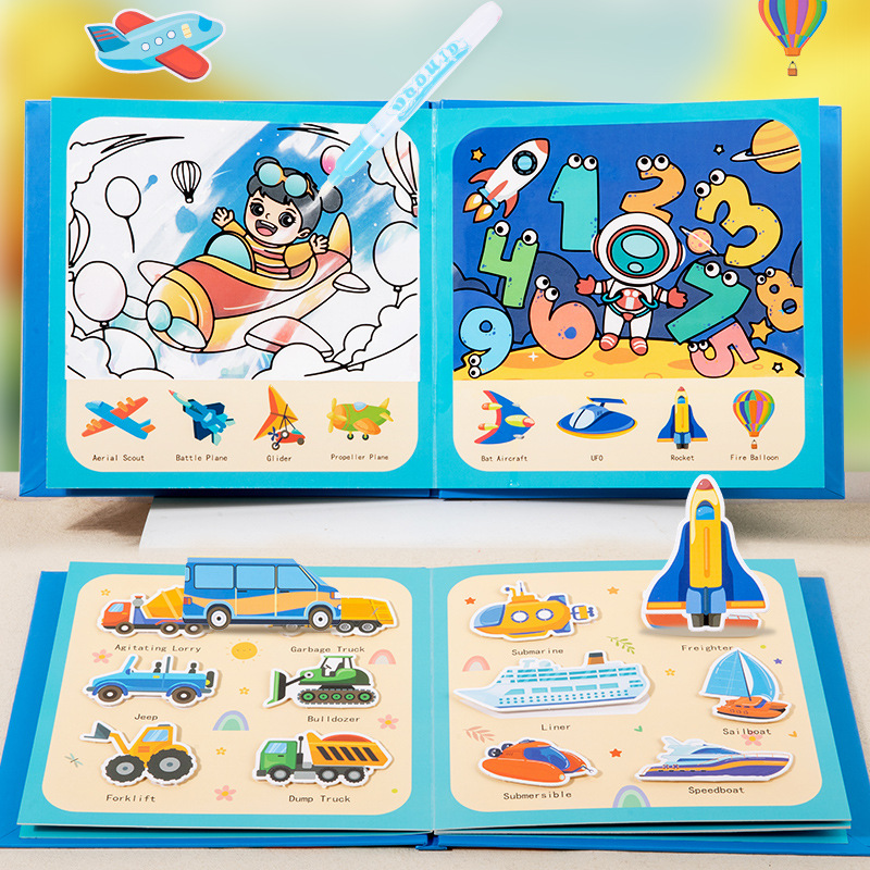 Libro de pintura de agua para niños de 1 a 3 años, graffiti, pintura de jardín de infantes, libro tranquilo, bolígrafo de agua, agua clara, pintura de bebé, agua