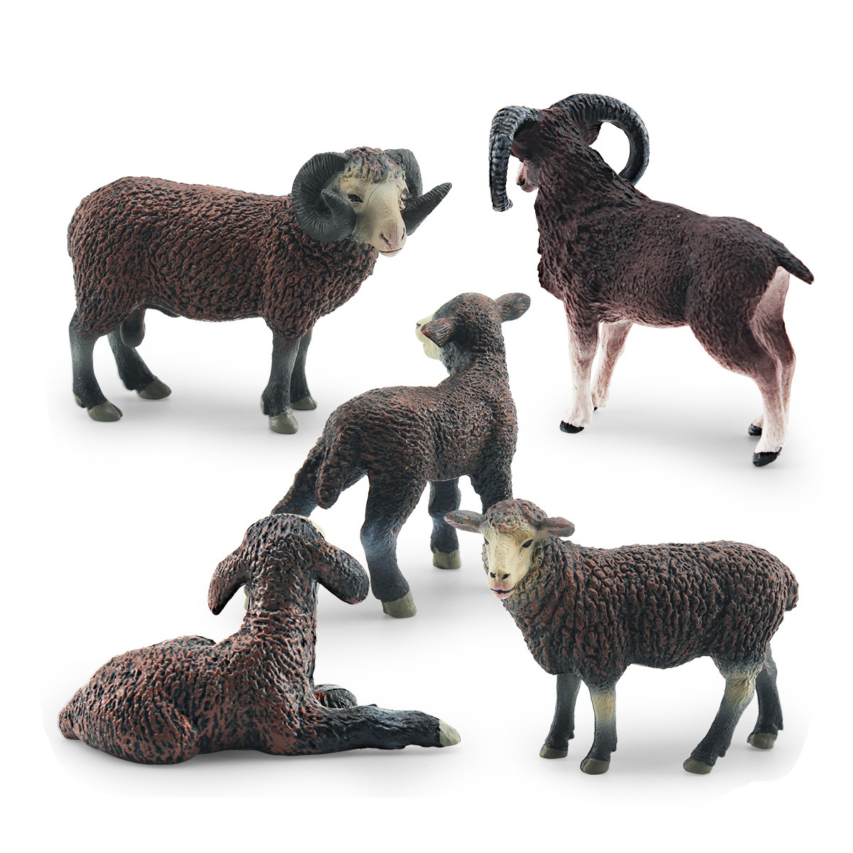 Simulación transfronteriza aves de corral granja animal oveja modelo educativo Cognición de los niños cordero de cabra juguete de decoración estática